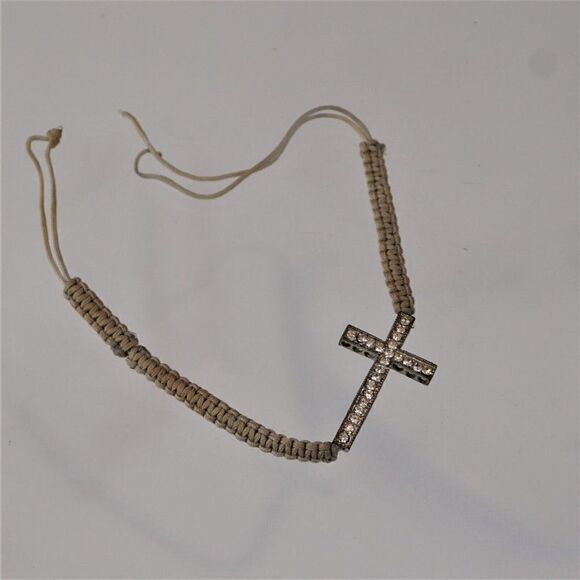 Sideways Cross Wrap Bracelet Adjustable Ties Unisex - Picture 4 of 4